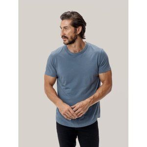 NEW BUCK MASON SLUB PIMA CURVED HEM BALTIC